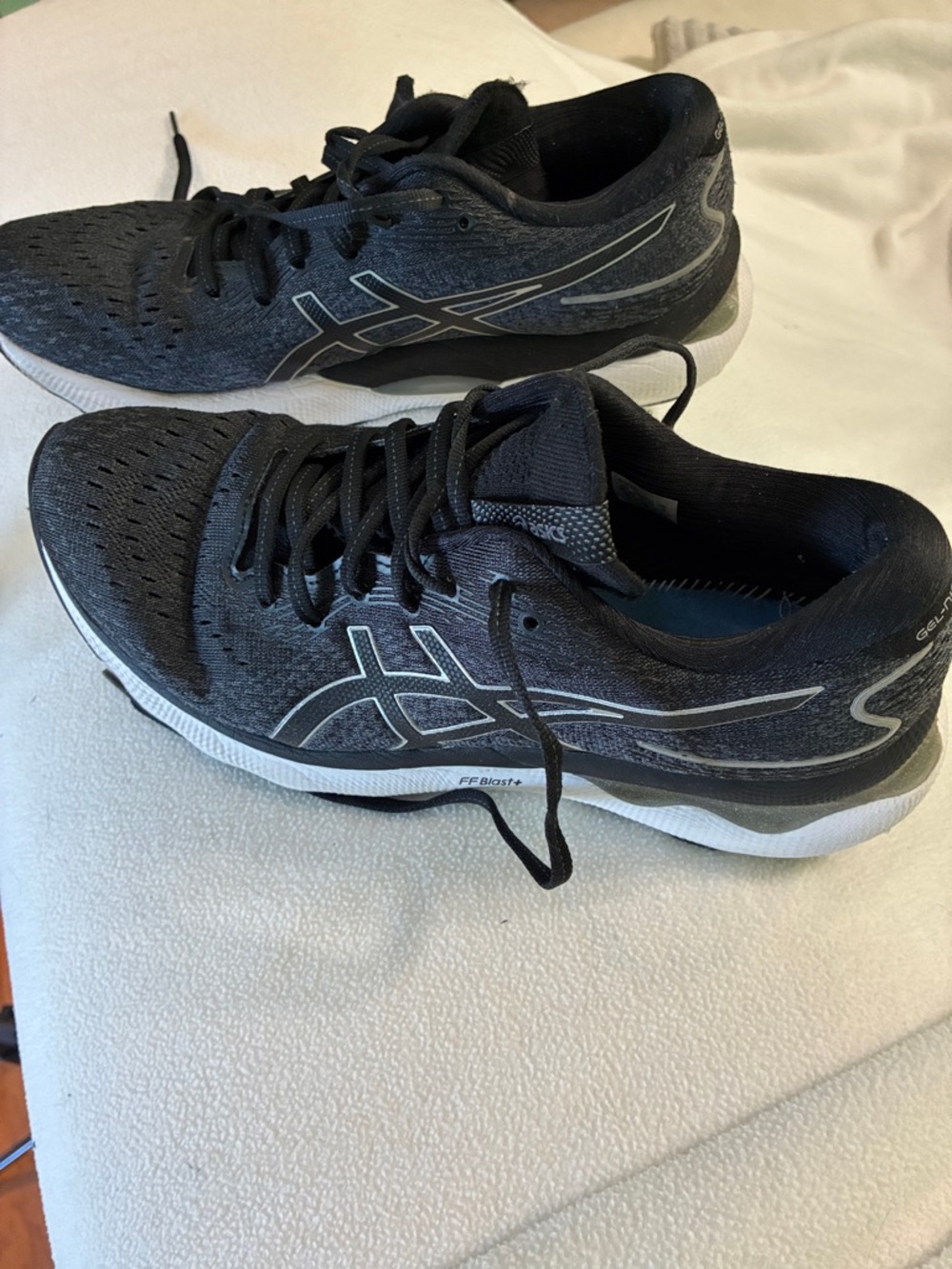 ASICS Black and White Men's Athletic Running Shoes